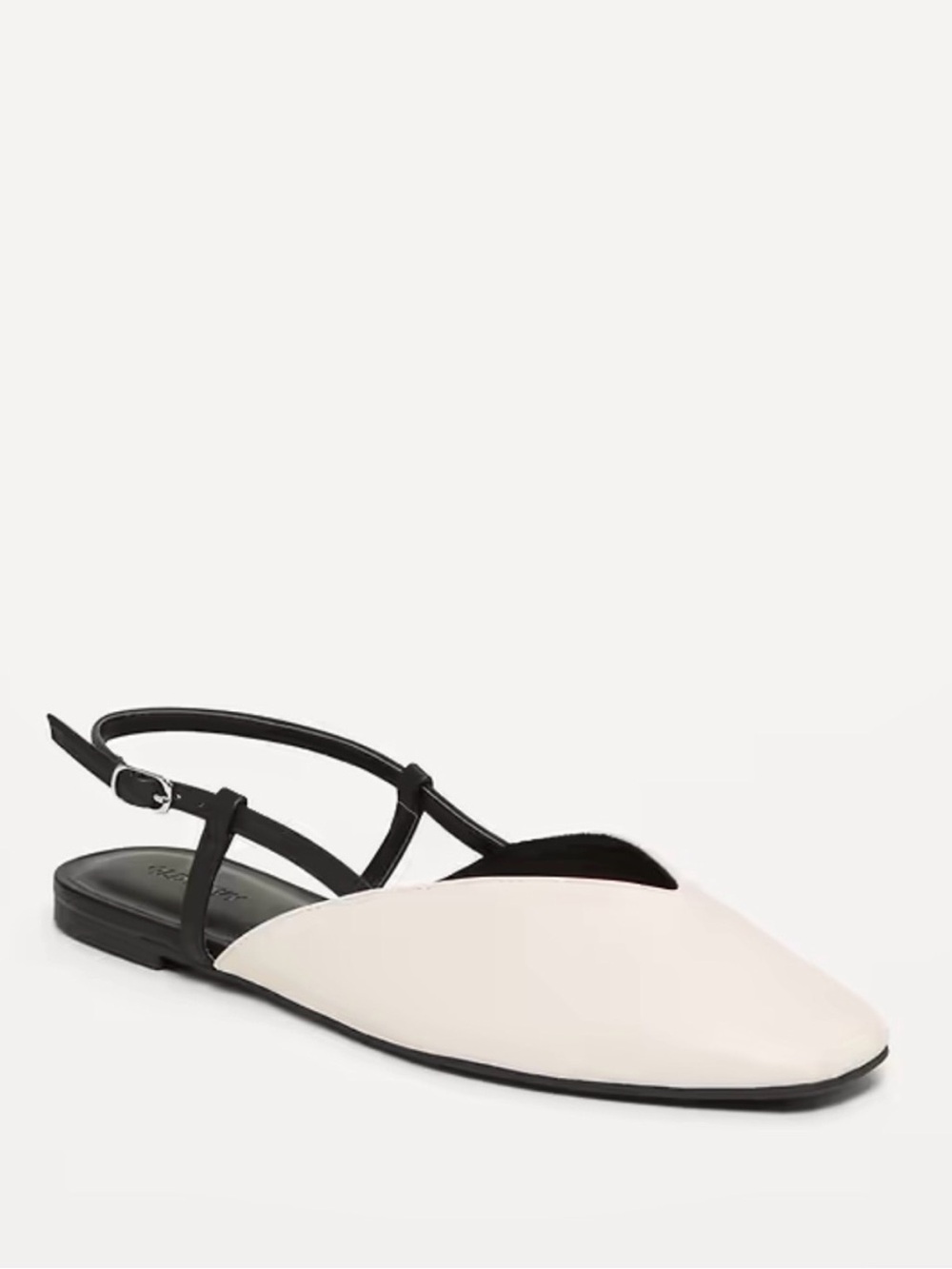 Old Navy Two-Tone Pointed Slingback Flats in Cream and Black